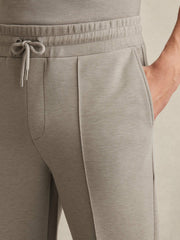 Drawstring Jersey Joggers in Taupe