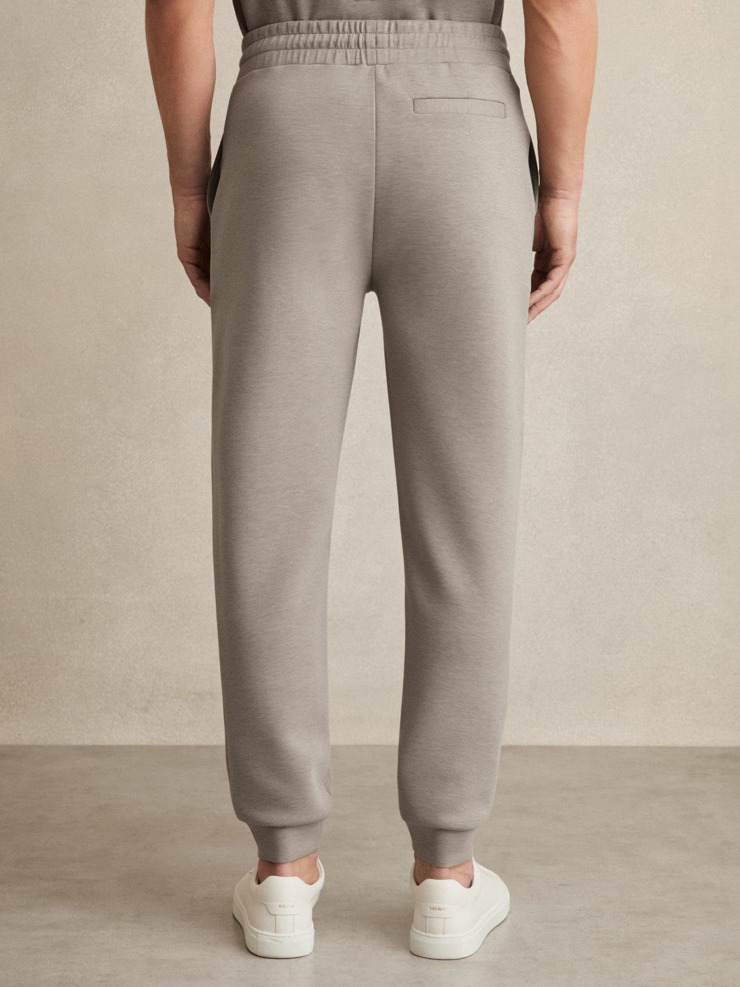 Drawstring Jersey Joggers in Taupe