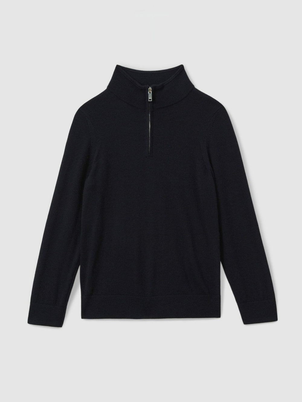 9-13 yrs Merino Wool Half-Zip Funnel Neck Jumper in Navy