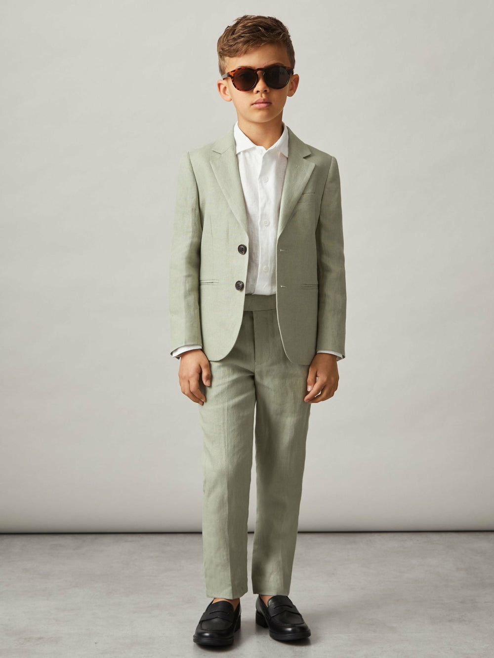 Linen Suit Shorts in Apple