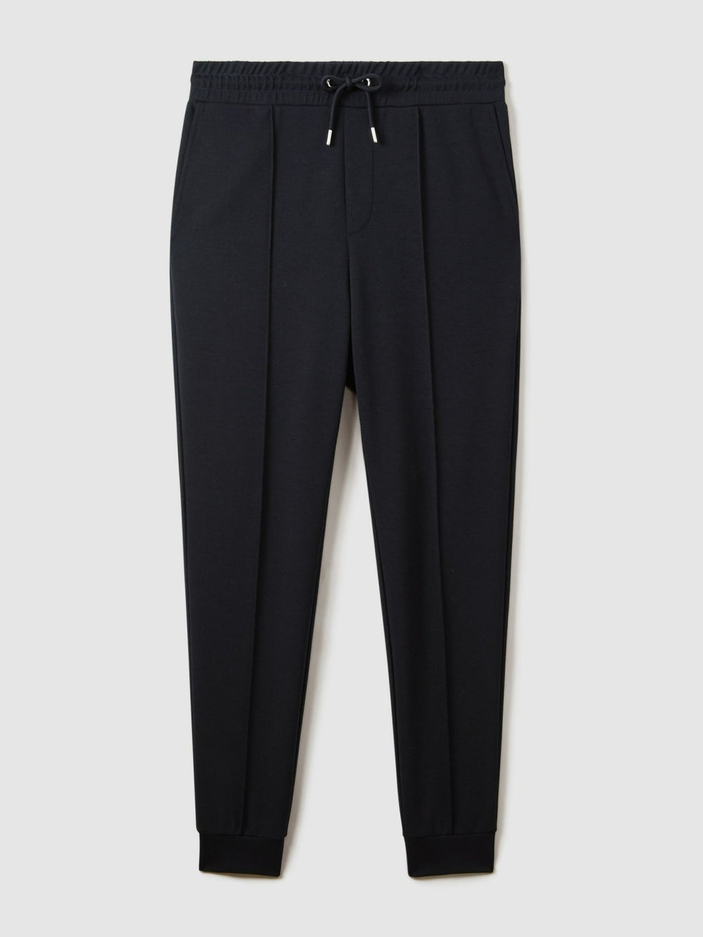 Drawstring Jersey Joggers in Navy Blue
