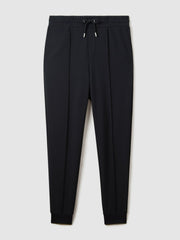 Drawstring Jersey Joggers in Navy Blue