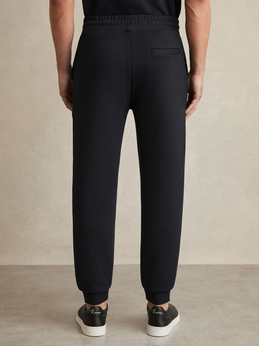 Drawstring Jersey Joggers in Navy Blue