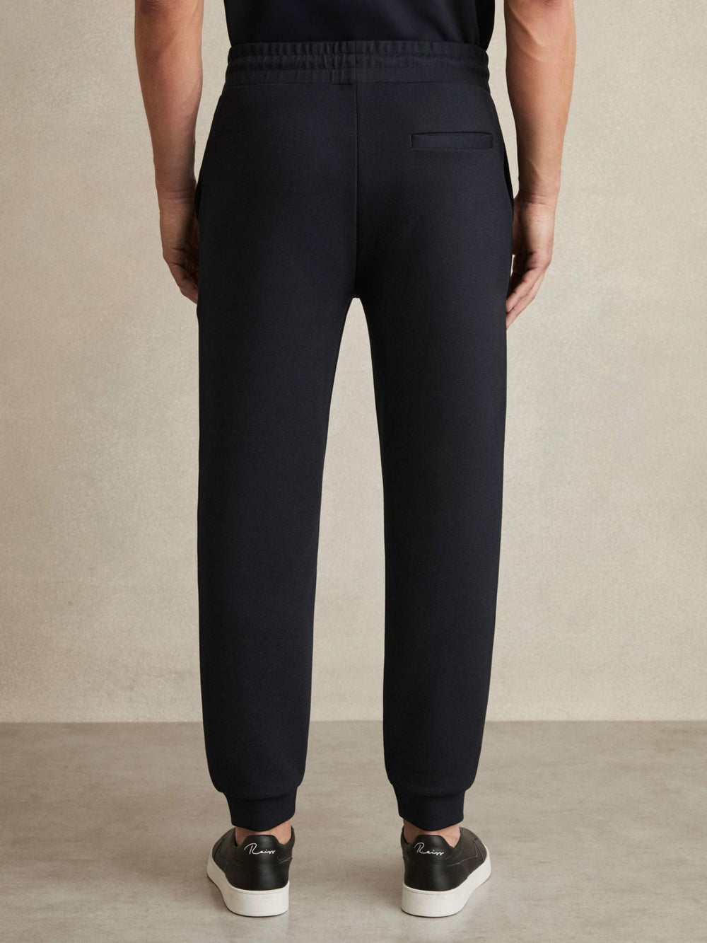 Drawstring Jersey Joggers in Navy Blue
