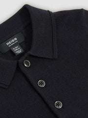 9-14 yrs Merino Wool Polo Shirt in Navy
