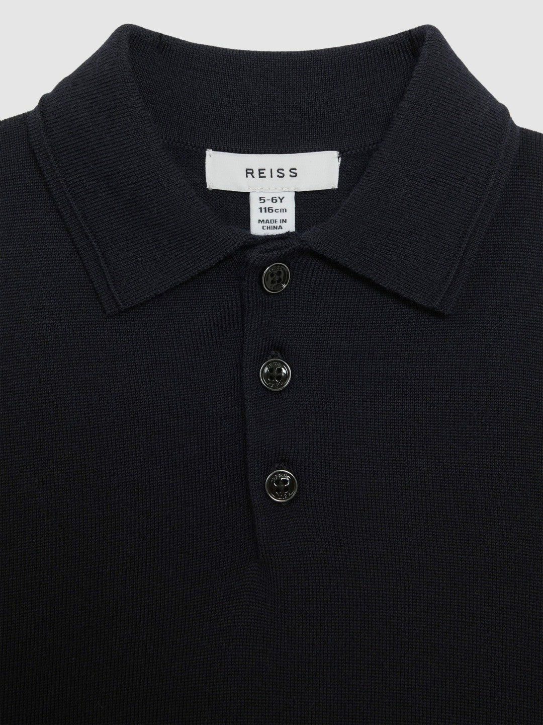 9-14 yrs Merino Wool Polo Shirt in Navy
