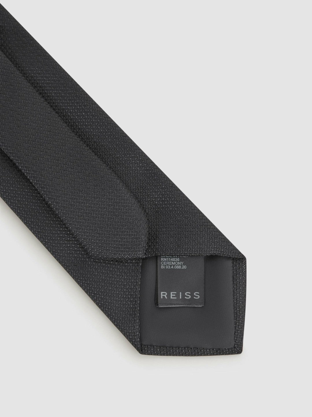 Textured Silk Blend Tie in Black