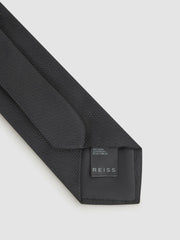 Textured Silk Blend Tie in Black