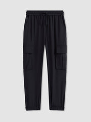 9-14 yrs Technical Drawstring Cuffed Cargo Trousers in Navy