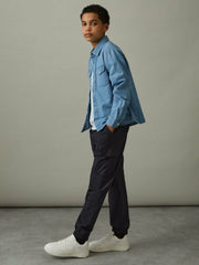 3-9 yrs Technical Drawstring Cuffed Cargo Trousers in Navy