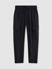 3-9 yrs Technical Drawstring Cuffed Cargo Trousers in Navy