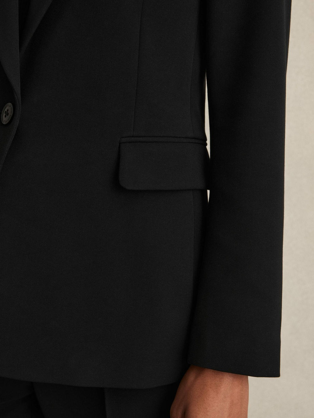 Tailored Single Breasted Suit Blazer in Black