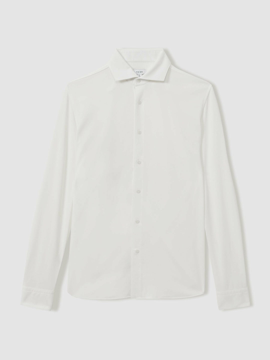 Modal Blend Cutaway Collar Shirt in White