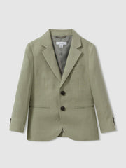 9-13 yrs Linen Single Breasted Blazer in Apple