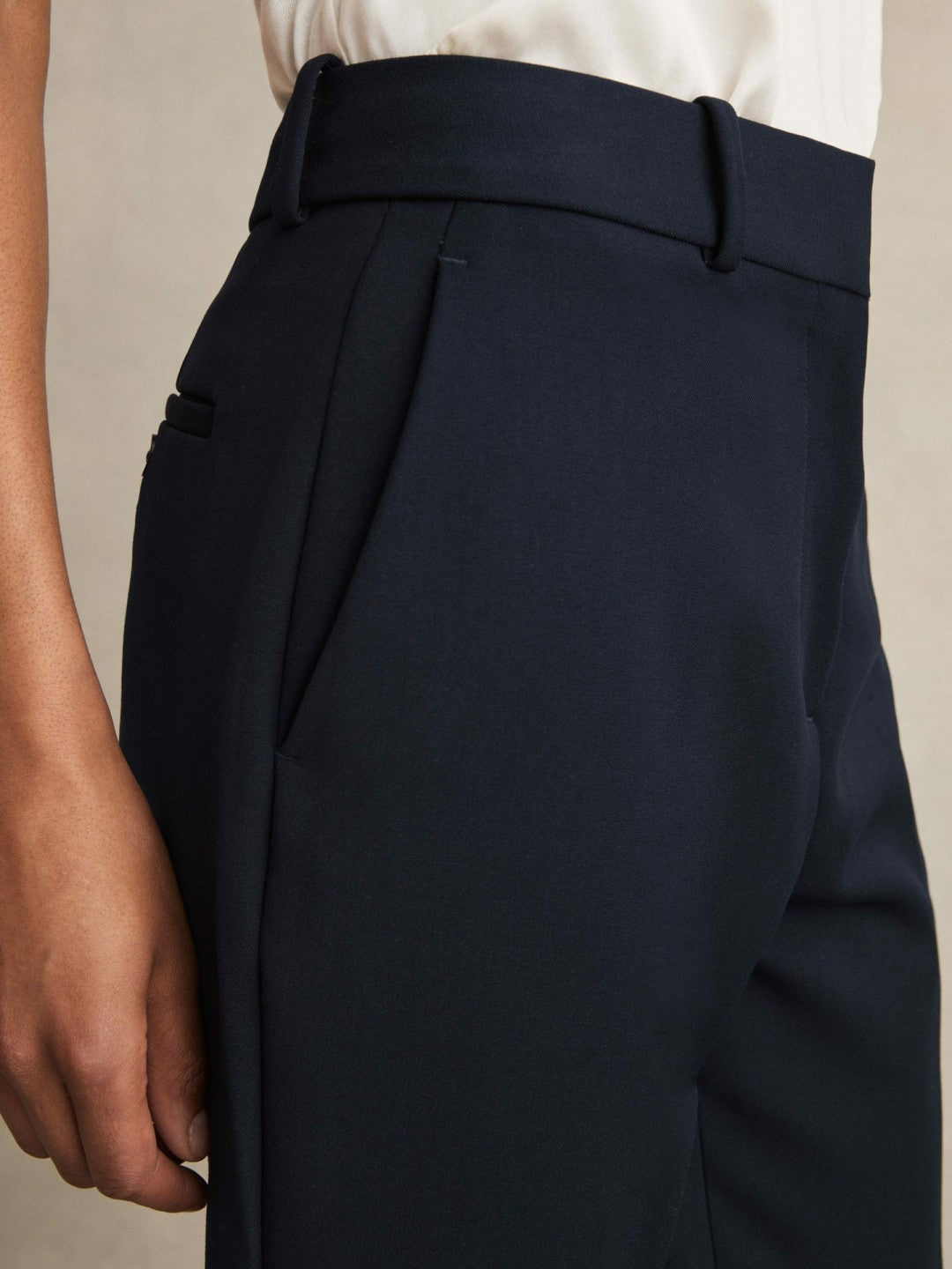 Slim Fit Suit Trousers in Navy