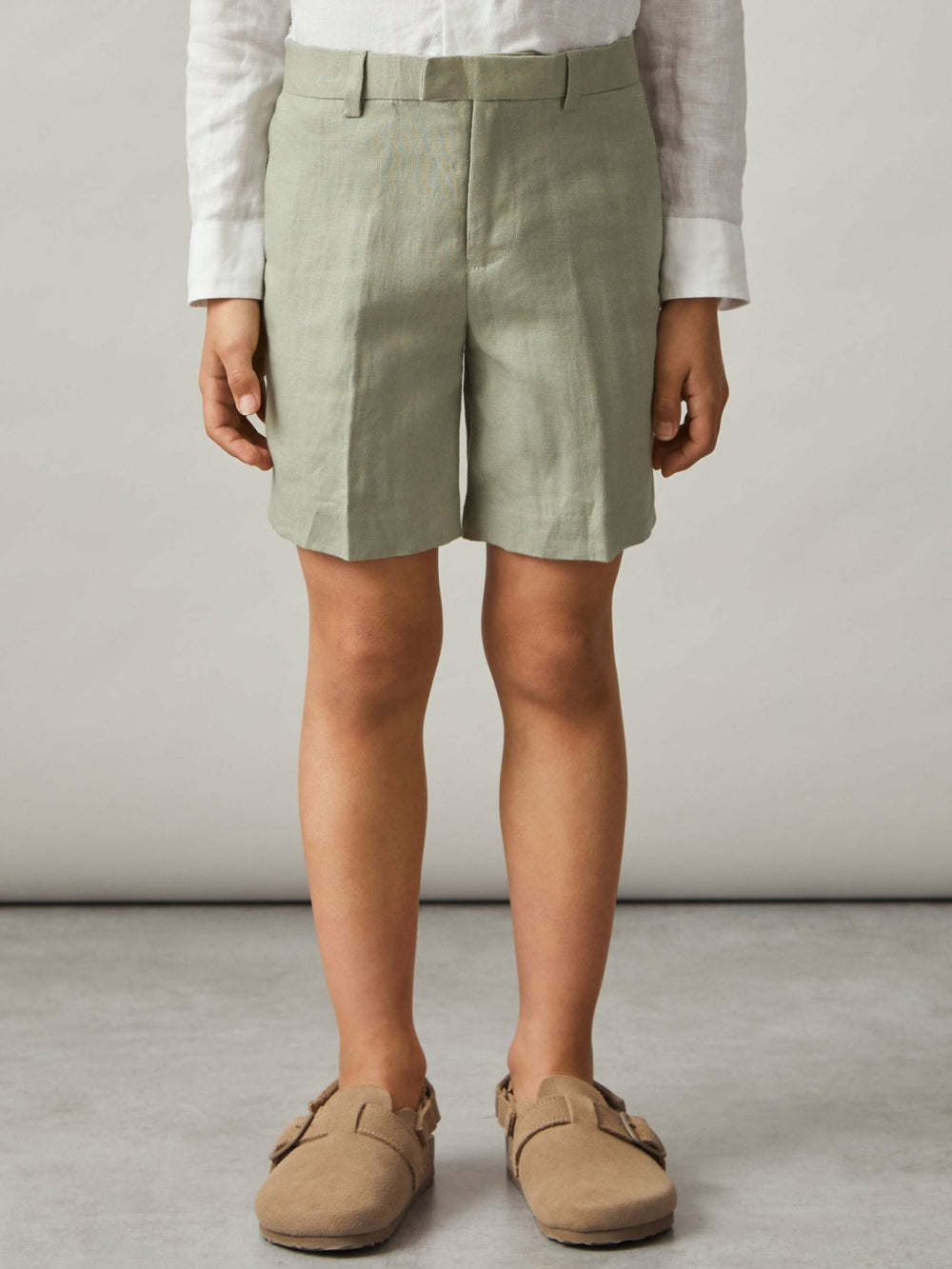 13-14 yrs Slim Fit Linen Adjustable Trousers in Apple