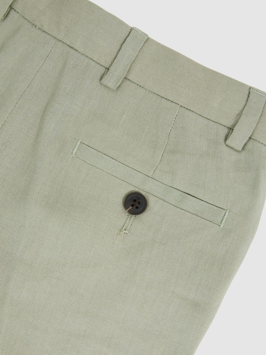 13-14 yrs Slim Fit Linen Adjustable Trousers in Apple