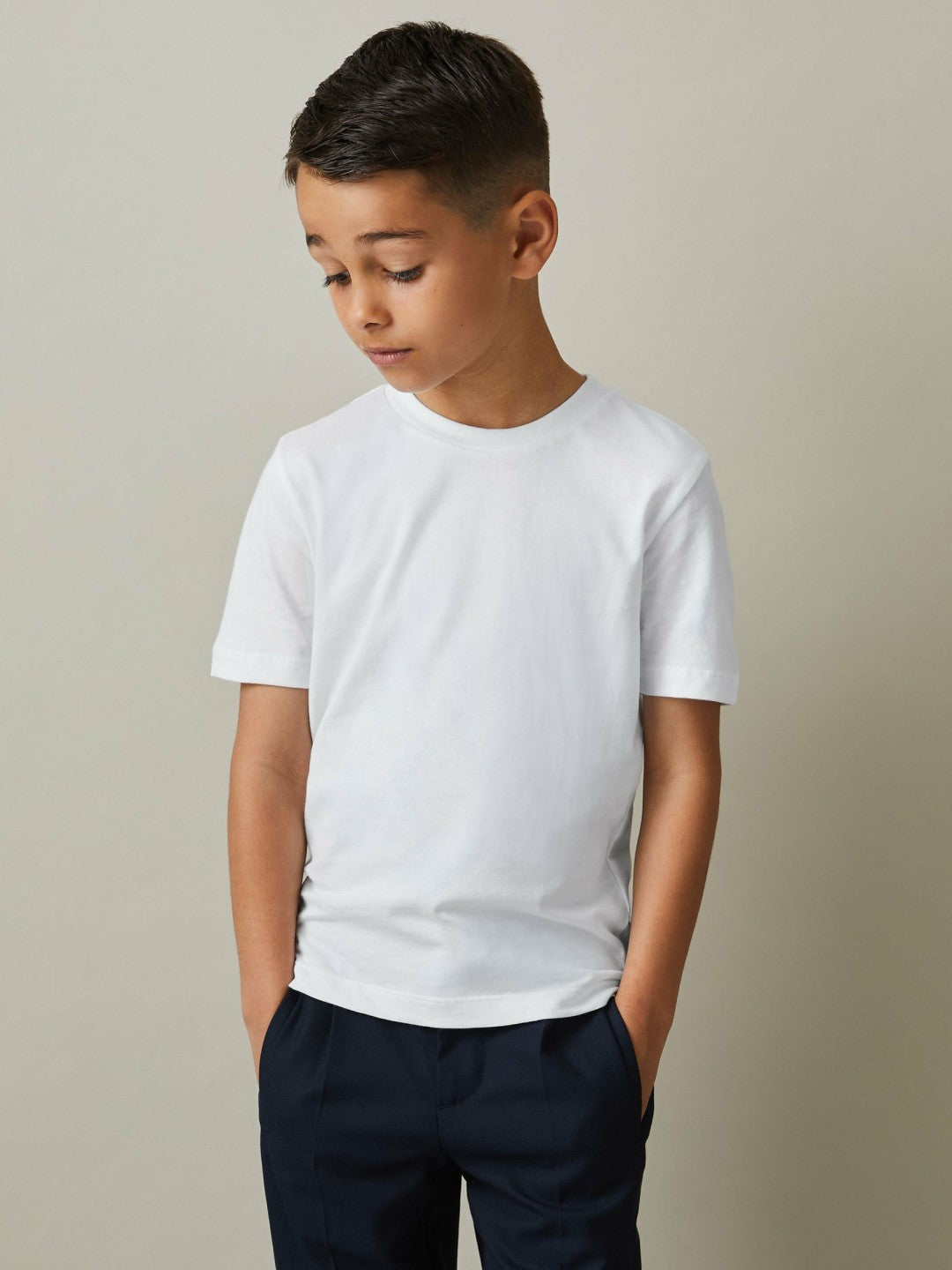 9-13 yrs Three Pack Of Crew Neck T-Shirts in White