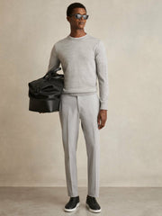Slim-Fit Drawstring Trousers in Grey