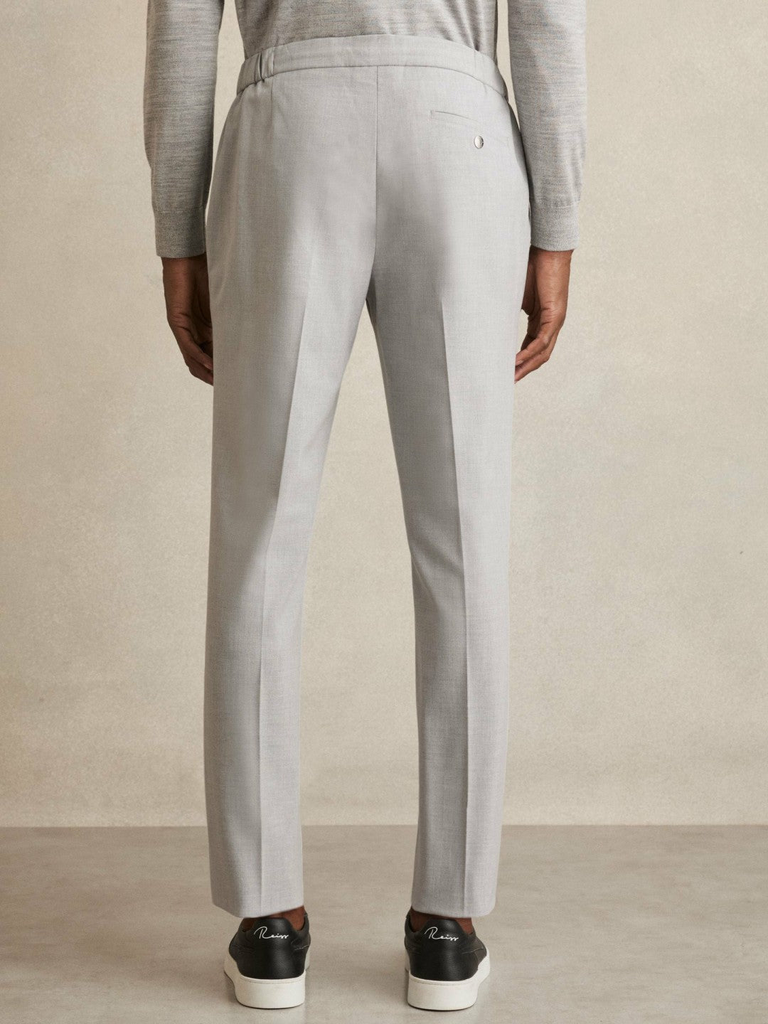 Slim-Fit Drawstring Trousers in Grey