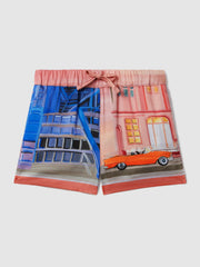 Senior McLaren F1 Miami Drawstring Shorts in Pink Multi