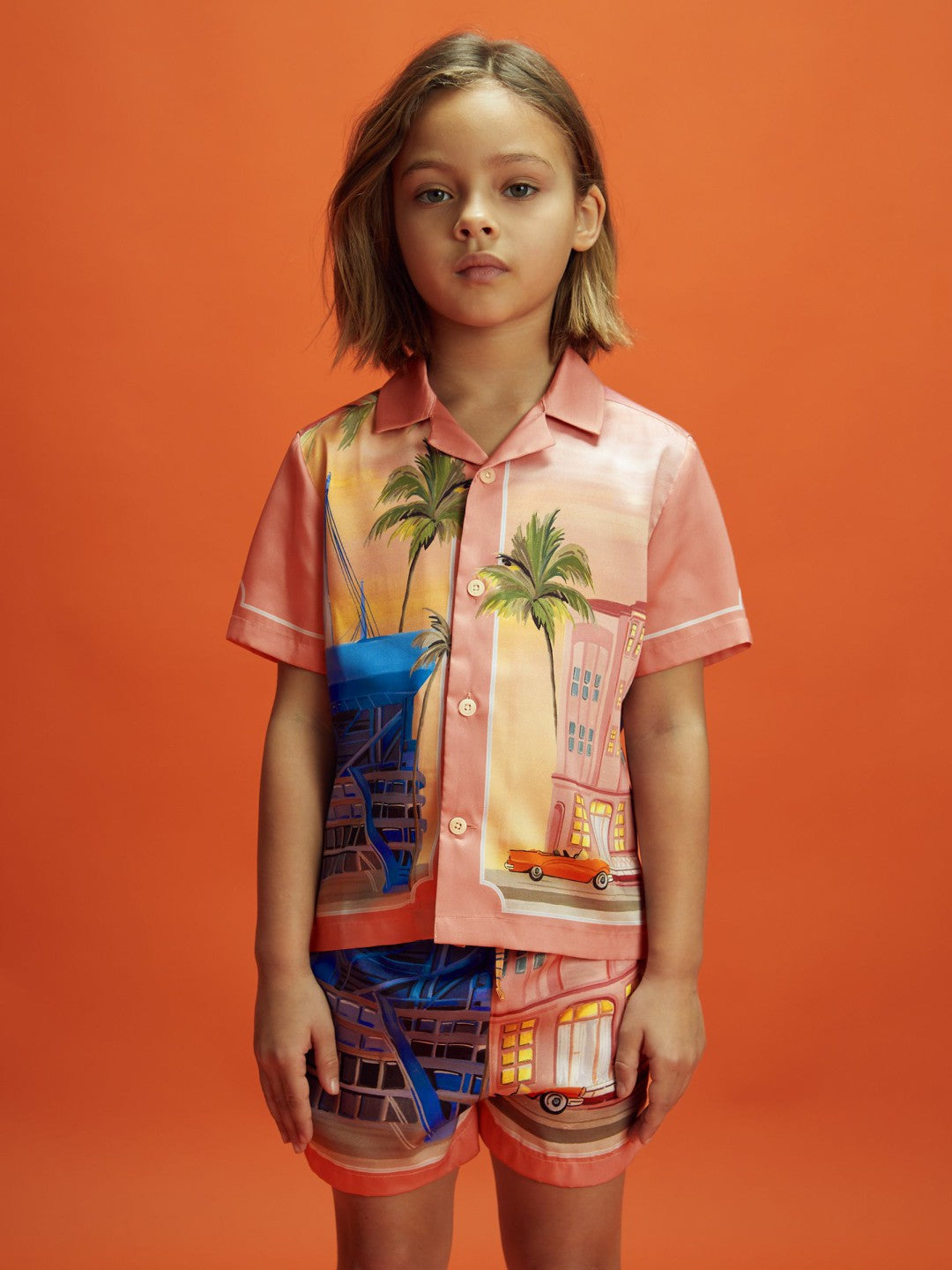 Senior McLaren F1 Miami Drawstring Shorts in Pink Multi