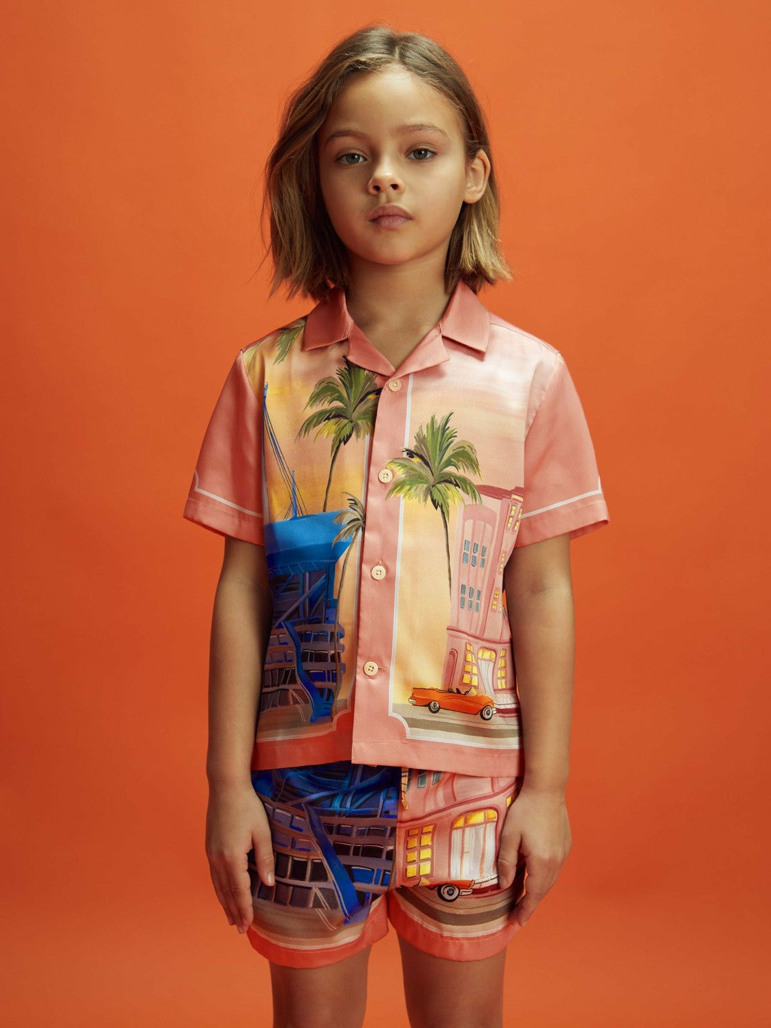 Junior McLaren F1 Miami Drawstring Shorts in Pink Multi