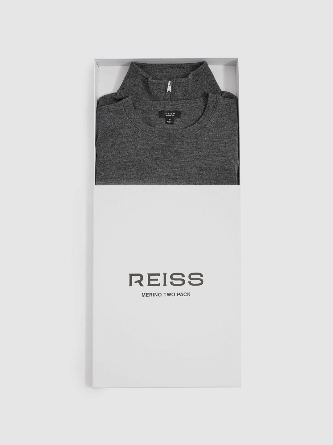 Pack of Two Merino Wool Jumpers in Derby Grey Marl