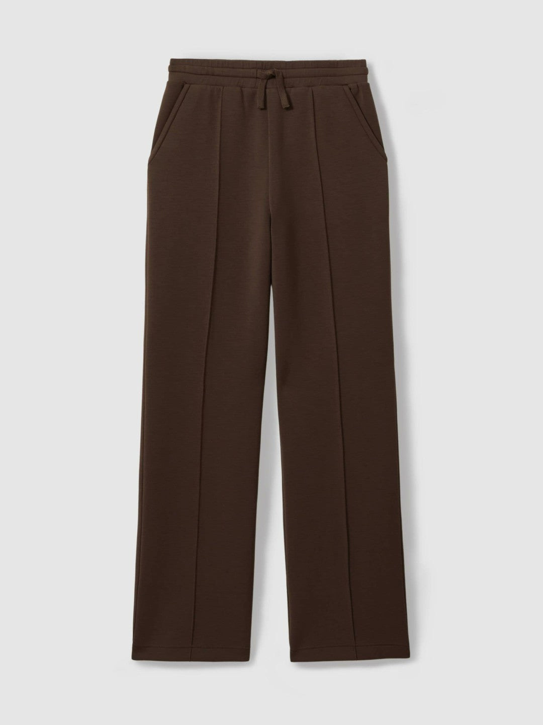 Interlock Wide-Leg Joggers in Chocolate