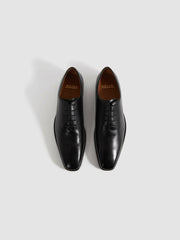 Leather Lace-Up Shoes in Black