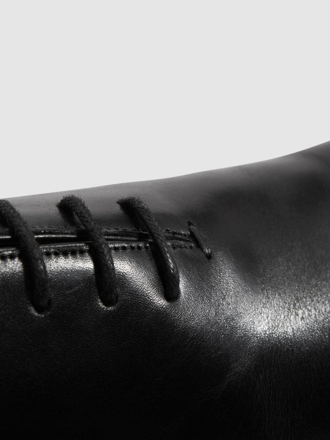 Leather Lace-Up Shoes in Black