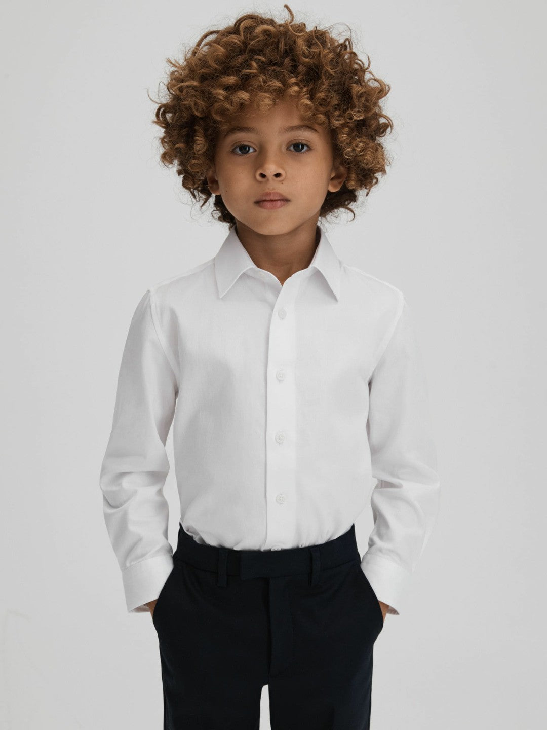 3-9 yrs Slim Fit Cotton Shirt in White