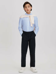 3-9 yrs Slim Fit Cotton Shirt in Soft Blue