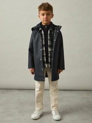 3-9 yrs Water Repellent Hooded Coat in Navy
