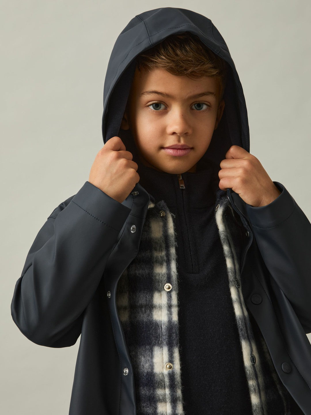 9-13 yrs Water Repellent Hooded Coat in Navy