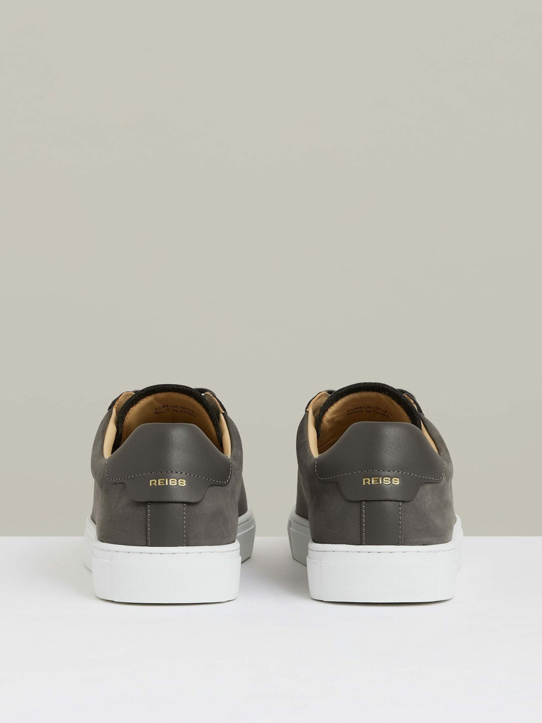 Nubuck Leather Low-Top Trainers in Grey