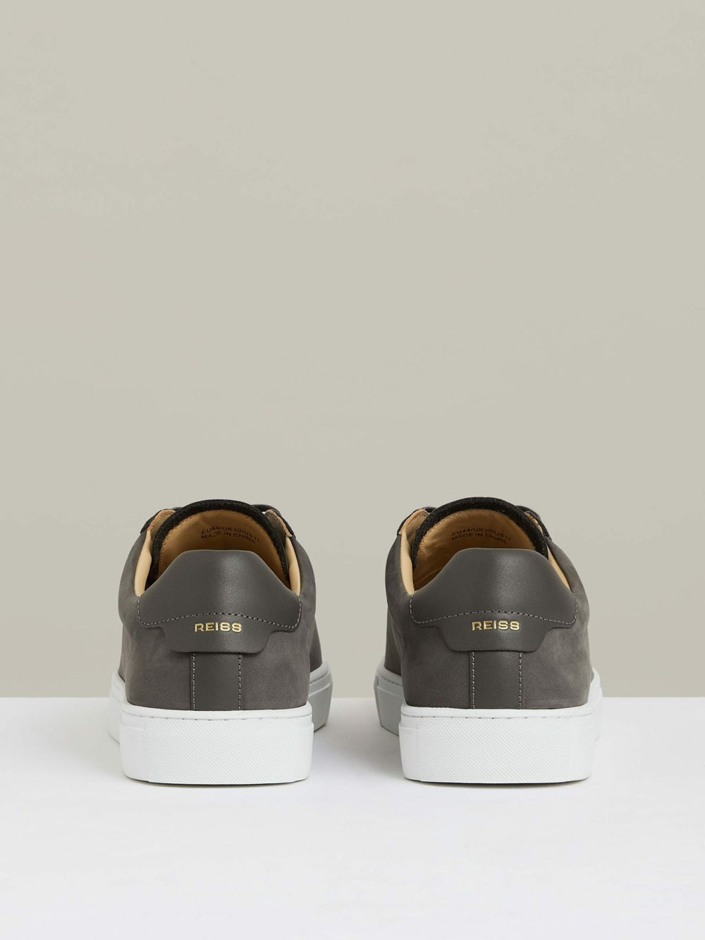 Nubuck Leather Low-Top Trainers in Grey