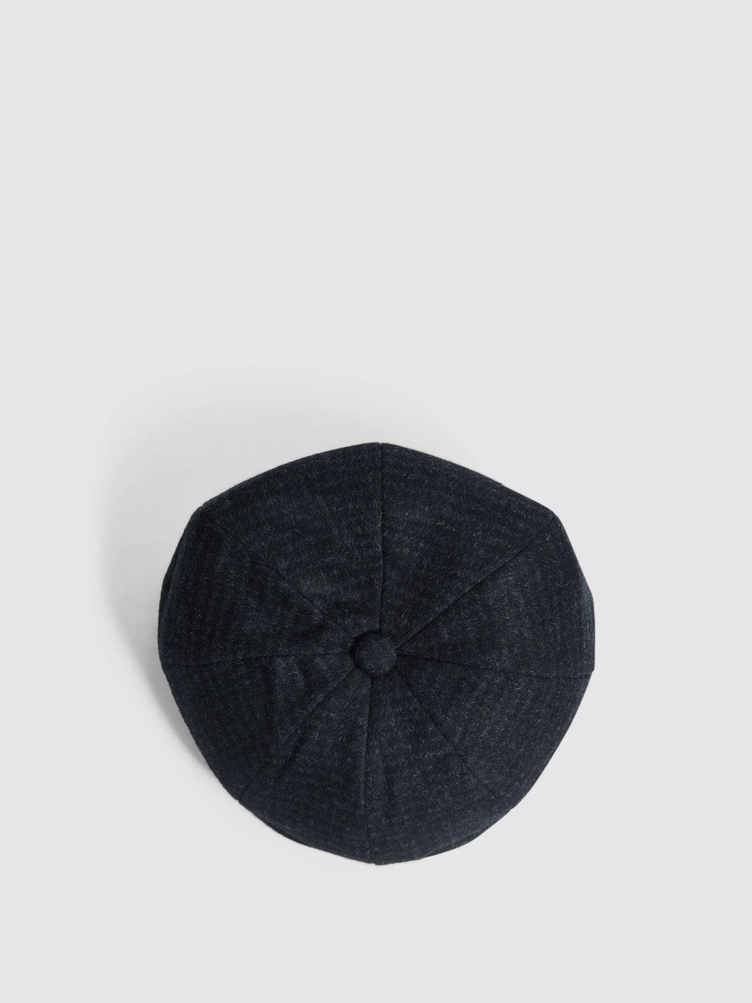 Wool Blend Baker Boy Cap in Navy