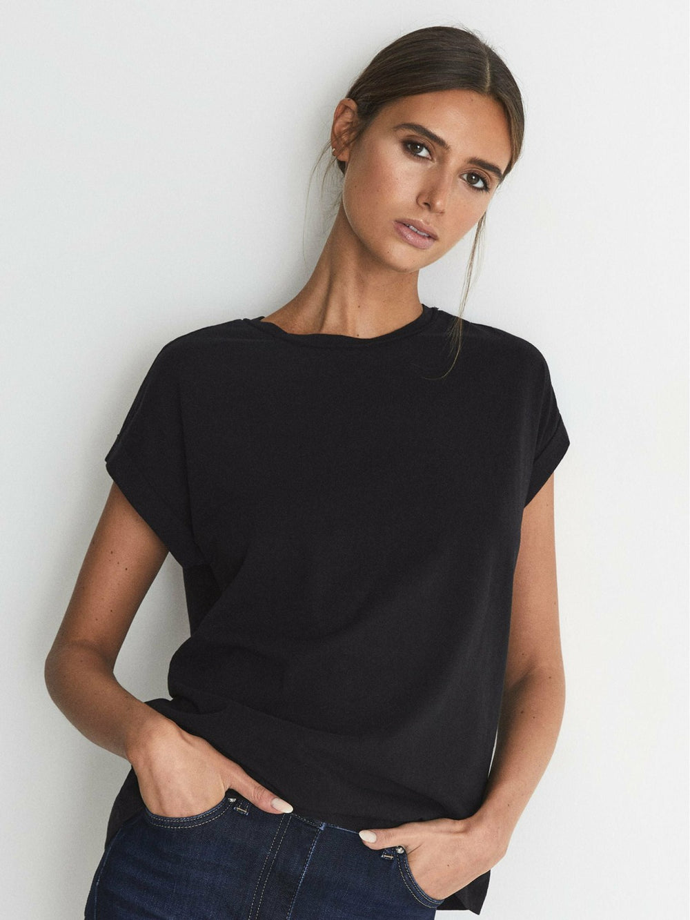 Cotton-jersey T-shirt in Black