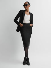 Tailored Pencil Skirt in Black
