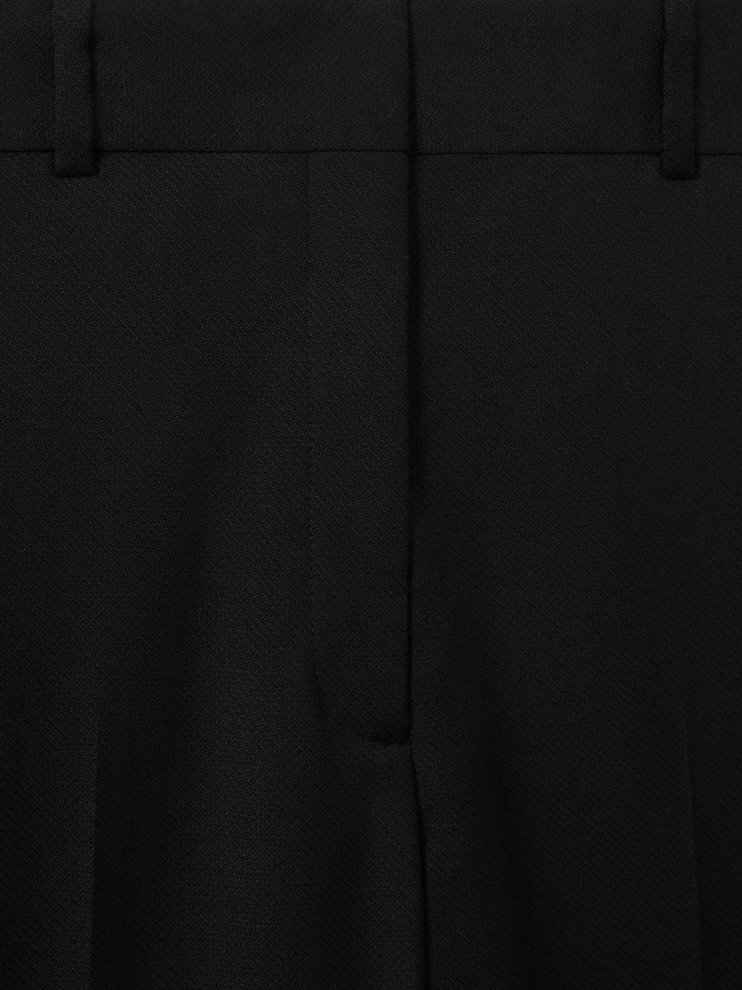 Wool Blend Tapered Suit Trousers in Black