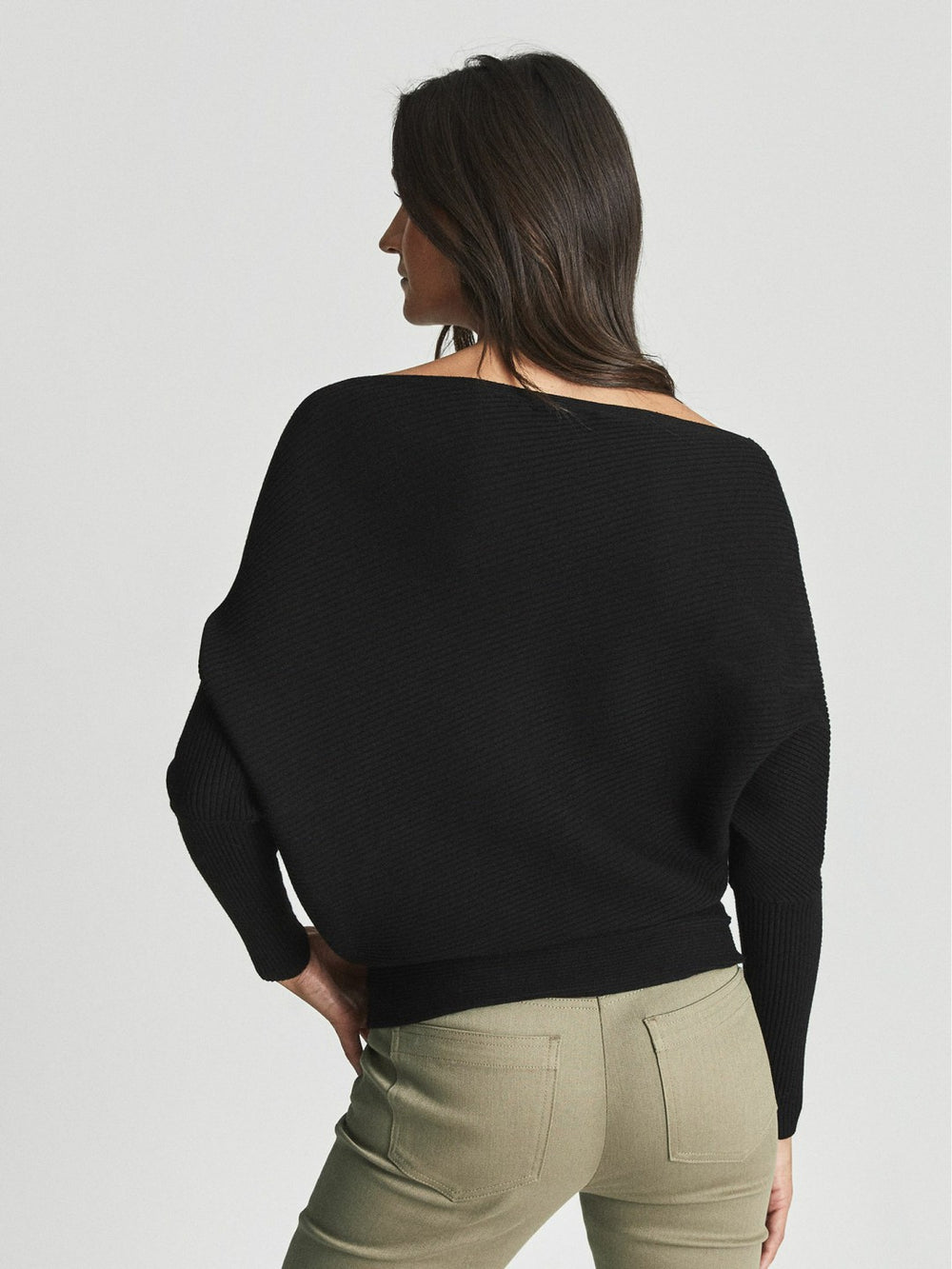 Asymmetric Knitted Top in Black