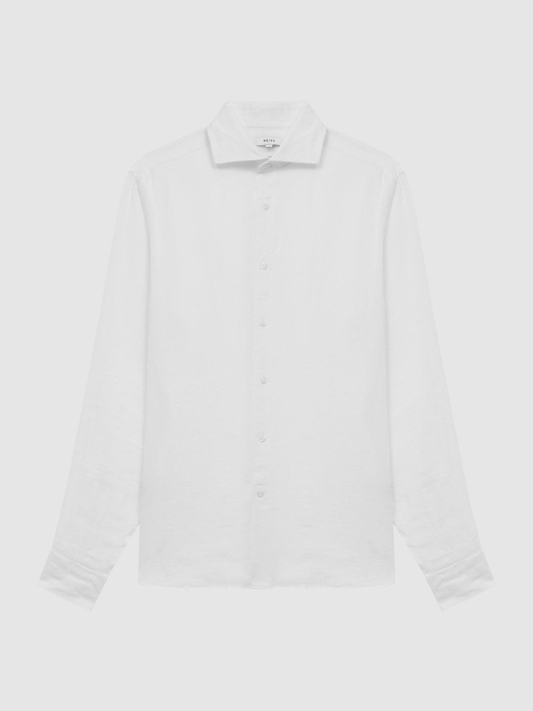 Linen Button-Through Shirt in White