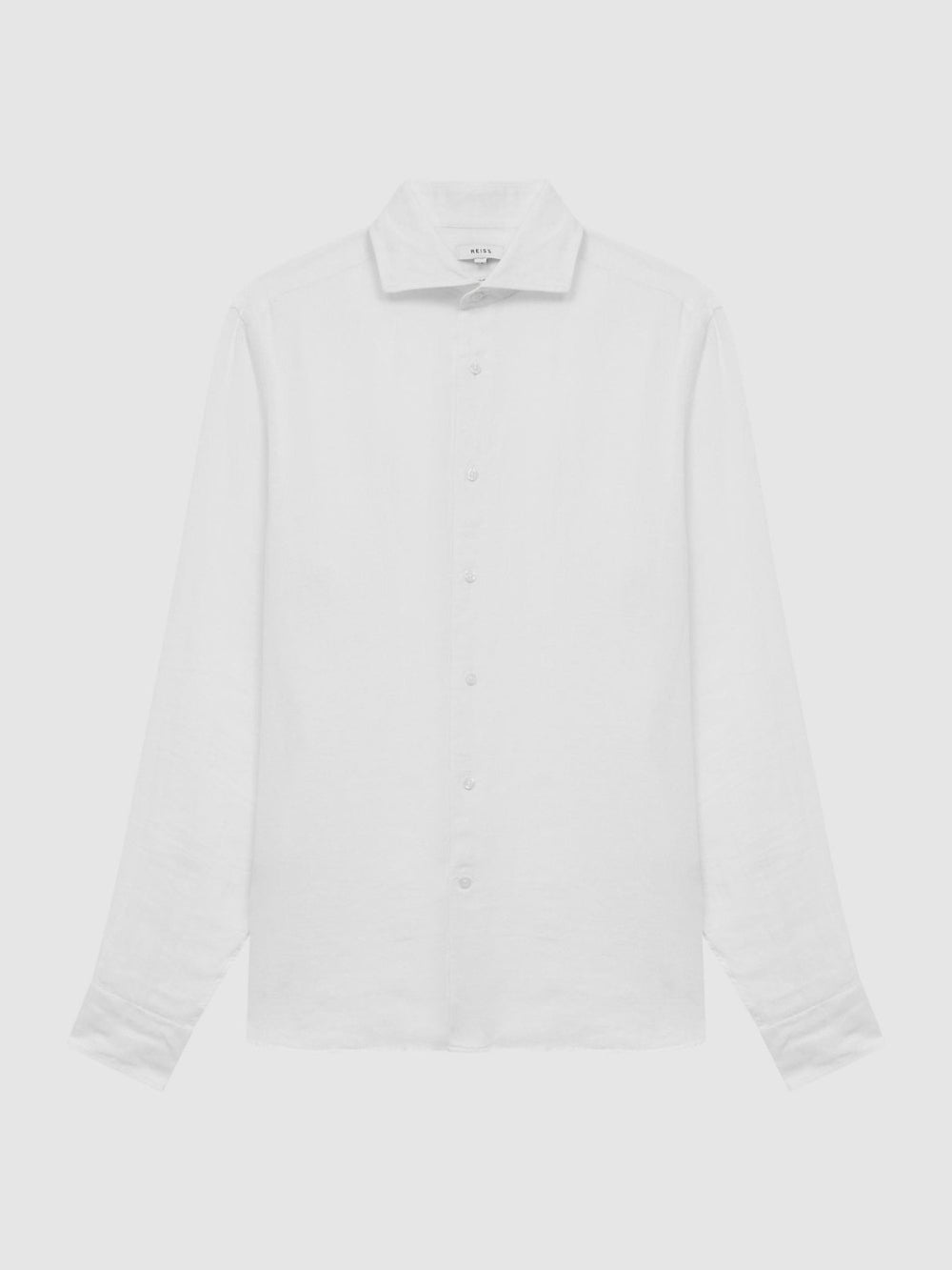 Linen Button-Through Shirt in White