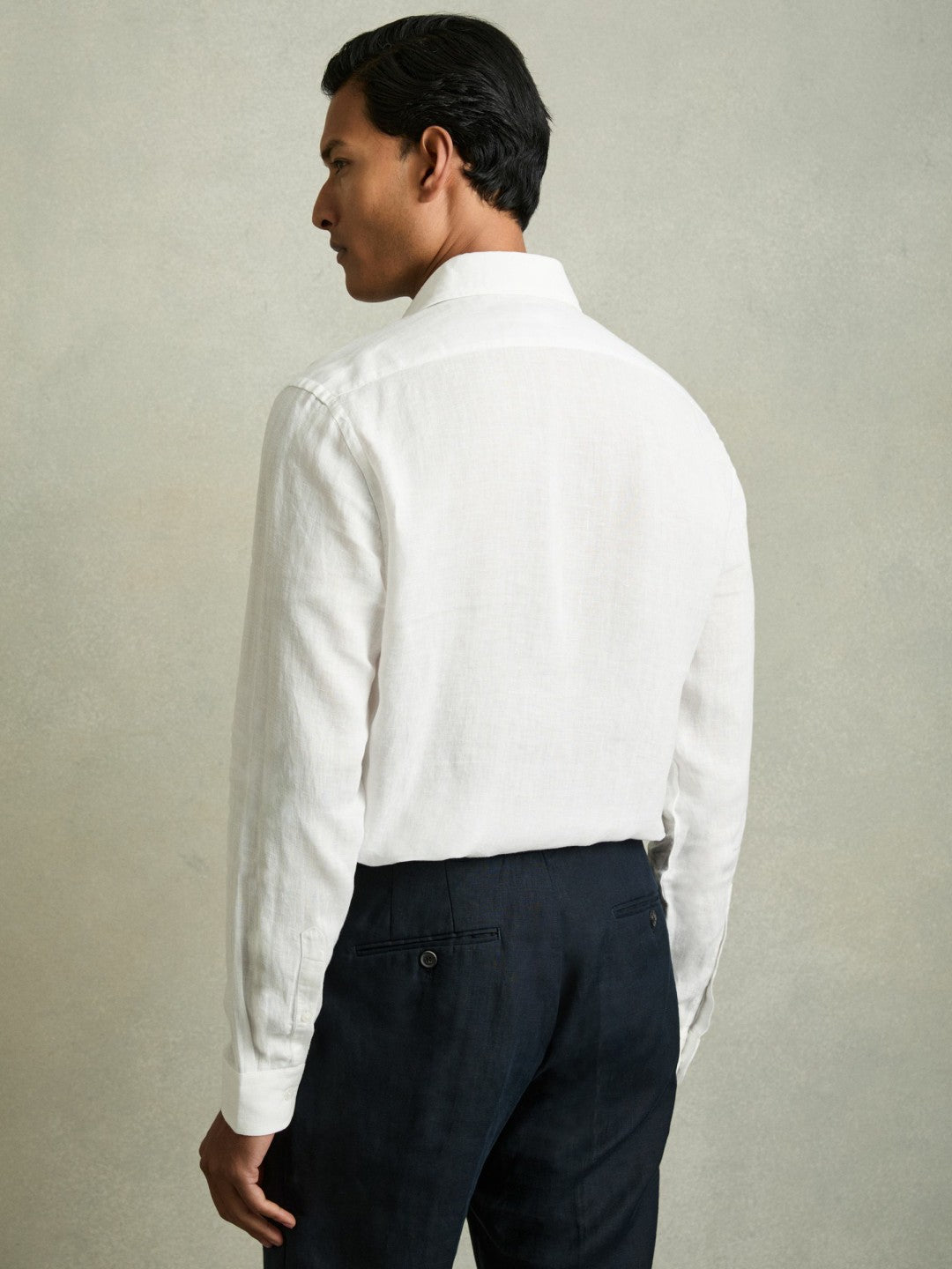 Linen Button-Through Shirt in White