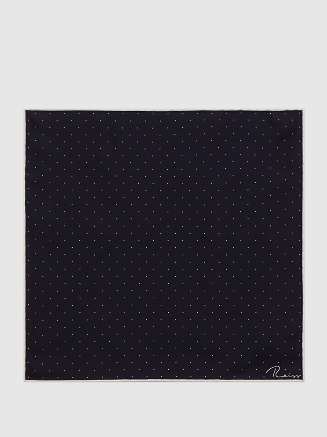 Polka Dot Silk Pocket Square in Navy