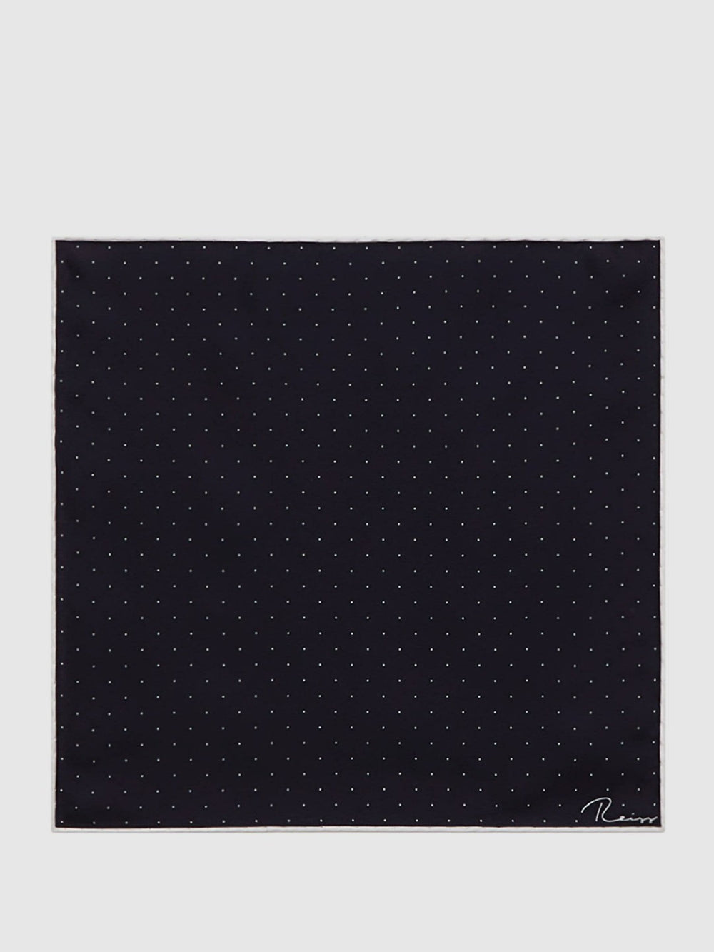 Polka Dot Silk Pocket Square in Navy