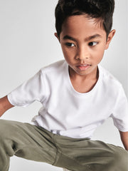 4-9 yrs Crew Neck T-Shirt in White