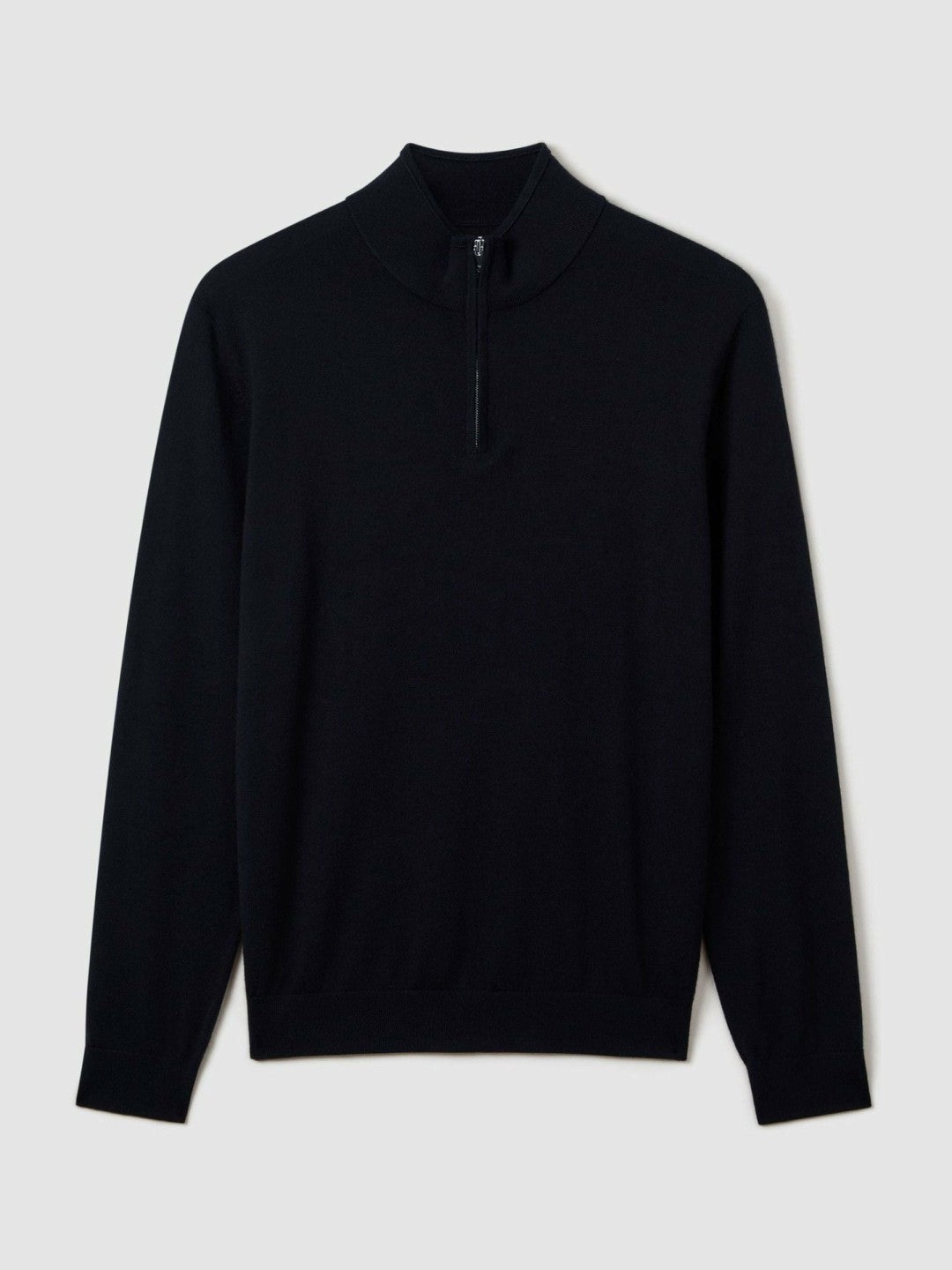 Merino Wool Half-Zip Jumper in Navy