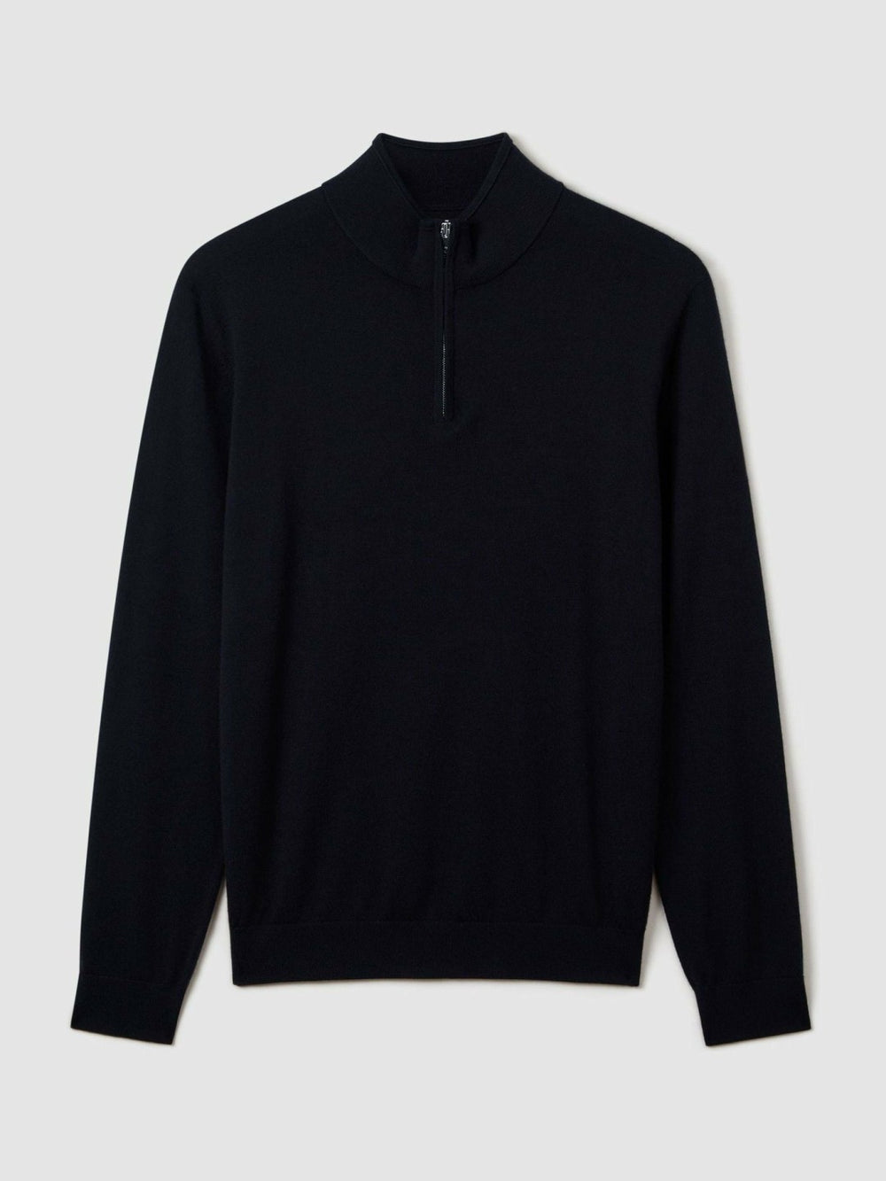 Merino Wool Half-Zip Jumper in Navy